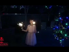 170mm 低煙 スパークラー 7インチ バンブースティック ゴールド スパークラー 花火