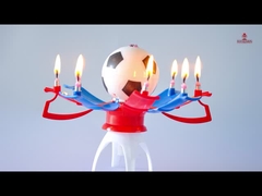 パーソナライズされたサッカー ミュージカル バースデーキャンドル パラフィンワックス素材