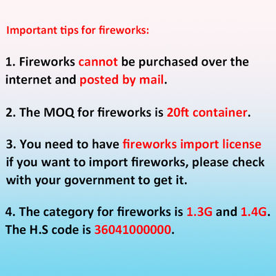 1.2 Inch 100 Shots Cake Fireworks 1.3G Professional UN0335 Certified Pyrotechnics for Outdoor Celebrations