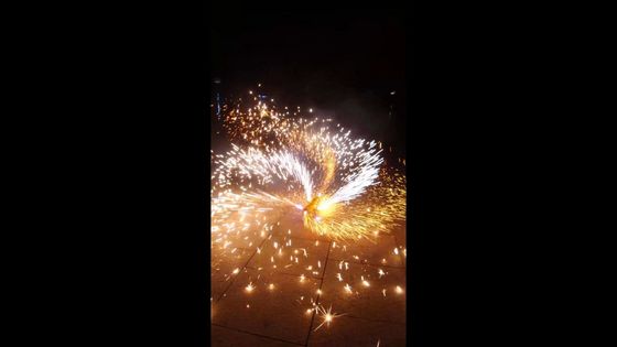 マンダリンのPyrotechnicキラキラ輝く物のおかしいタンブラーの噴水の花火は屋外に挨拶する